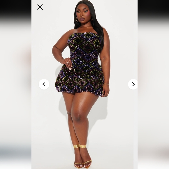 Fashion Nova Dresses & Skirts - Fashion Nova Women's 2X Cleo Sequin Bubble Mini Dress